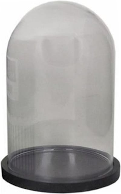 Floran Decoratie stolp - glas - houten zwart plateau - D22 x H30 cm