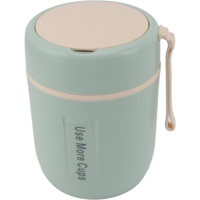 Boîte Alimentaire Isolée 500 ml Acier Inoxydable 304 Contenant à Soupe Sous Vide Étanche Mug Isotherme pour École Camping Voyage L vert menthe