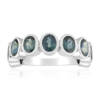 Cavill - Zilveren ring 925 met 4,014 ct petrolkleurige ovale saffieren uit Australië - Platina laag - Luxe moderne ring voor dames