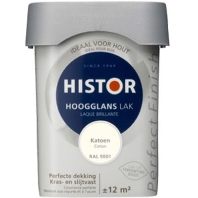 Histor Perfect Finish Lak Hoogglans 0,75 liter - Katoen (Ral 9001)