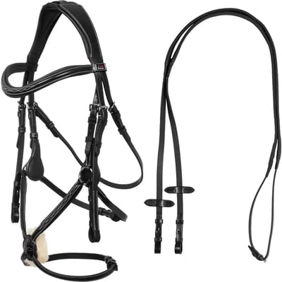Anatomisch kruisgebroken hoofdstel met neusriem voor paard met kroon Supreme Mexican