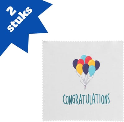 Akyol - congratulations brillendoekjes - Felicitatie - iemand die iets heeft behaald of jarig is - verjaardagscadeau - cadeau - kado - geschenk - verjaardag - gefeliciteerd - 17,8 bij 17,8 cm - 2 stuks