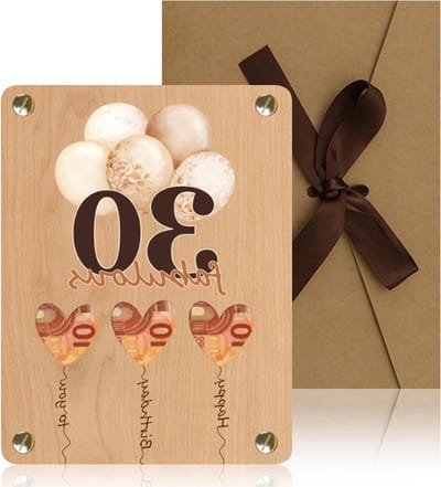 Unieke houten geldgeschenken voor een 30e verjaardag - Creatieve cadeaus voor elke gelegenheid