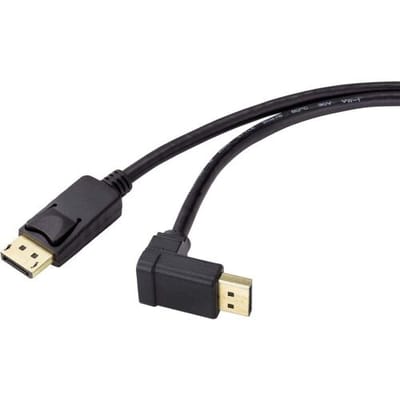 Renkforce DisplayPort Aansluitkabel DisplayPort-stekker, DisplayPort-stekker 2.00 m Zwart SP-9163792 Vergulde steekcontacten DisplayPort-kabel