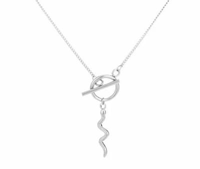 Necklace - ketting met slang - dier - bedel - kleur zilver - color silver - snake - cadeau - kadotip - moederdag - kerst - kwaliteit - uniek design