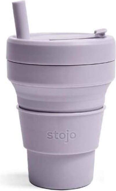 STOJO Cup met Rietje - Opvouwbare Beker - Beker To Go - Lilac - 250ml