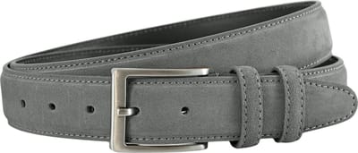 Landley Suède Leren Heren Riem - Pantalon Riem Leer - Broekriem Mannen - Grijs - Lengte totaal 110 cm / Riemmaat 95