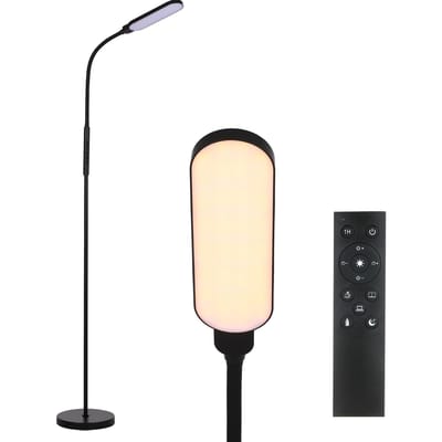 LED Vloerlamp Moderne Staande Lampen Leeslamp 9 Helderheidsniveaus & 5 Lichtkleuren EU Plug zwart