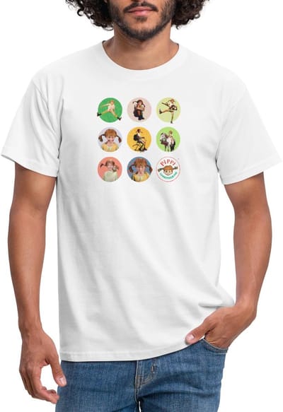 Pippi Langkous Foto's Van Pippi In Cirkels T-Shirt Heren