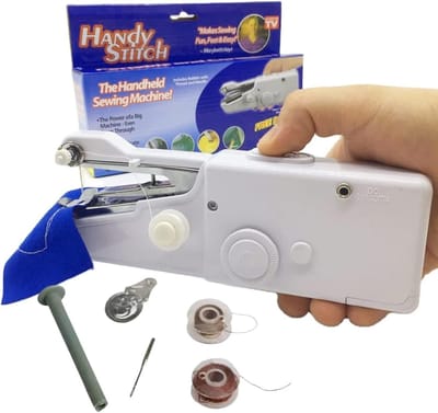 Elektrische Mini Handnaaimachine voor Repareren van Kleding Scheuren of Gaten - Compact voor Reizen of Vakantie - Draadloze Hand Naaimachine op Batterijen