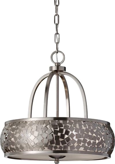 Landelijke Kroonluchter - Steady Lighting - Metaal - Landelijk - E27 - L: 48.3cm - Voor Binnen - Woonkamer - Eetkamer - Zilver