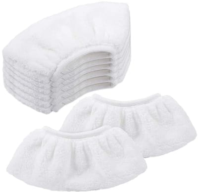 WiseGoods Premium 8 Wasbare Microvezeldoeken Voor Stoomreiniger & Handsproeier - Vervangende Overtrekken - Schoonmaken - Wit