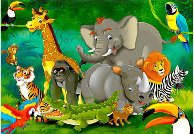 Fotobehang - Colourful Safari.