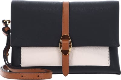COCCINELLE Leren Schoudertas Dorian Tricolor Handbag Grained Leather Noir / Lambs / Cuir Zwart