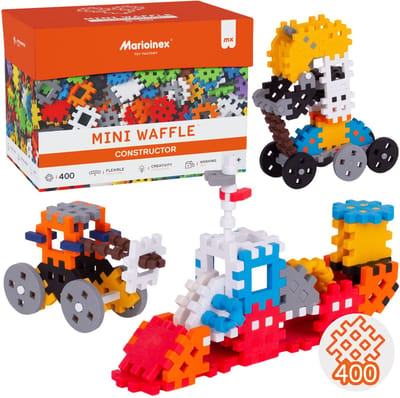 Marioinex Mini Wafel Constructor Bouwblokkenset, zachte blokken voor kinderen, veilig – 400 stuks