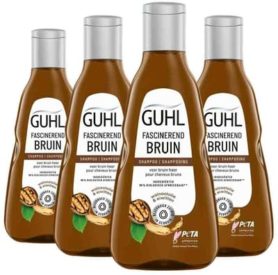 Guhl Shampoo Fascinerend Bruin - 4 x 250 ml - Voordeelverpakking