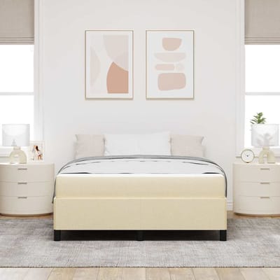 vidaXL - Boxspring - bed - Crème - 140 - x - 200 - cm - Stof
