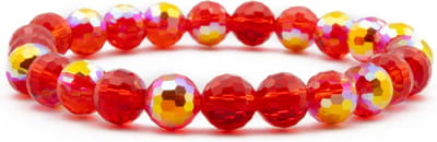 Angel Aura Kwarts Rood Edelstenen Kralenarmband - Kralenarmband met Synthetische Kristallen - Pax Amare - 18cm