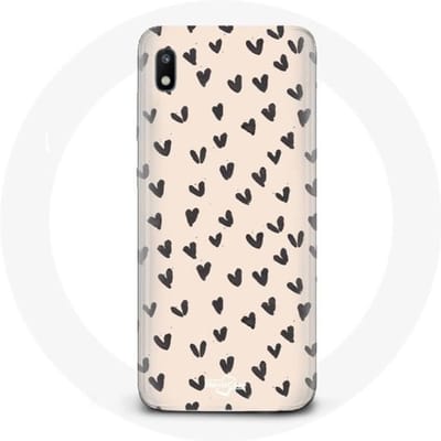 Hoesje voor Samsung Galaxy A10 Abstracte zwarte harten textuur achtergrond zwart