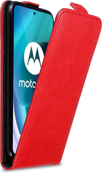 Cadorabo Hoesje geschikt voor Motorola MOTO G71 5G in APPEL ROOD - Beschermhoes in flip design Case Cover met magnetische sluiting