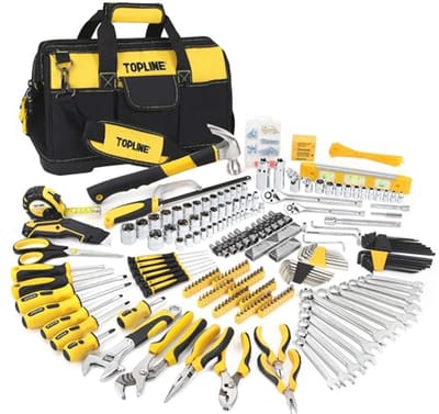 446-delige mechanische gereedschapsset - Zware huishoudtoolset met 16 inch gereedschapstas voor onderhoud en algemene toepassingen