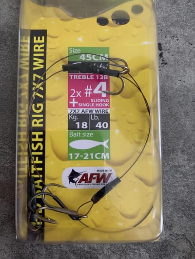 Heavy Duty Baitfish Rig 2XD 1XSH 7x7 SPRO - 4 / 45CM - Doodaas Onderlijn - Doodaas Dreg - Onderlijn Snoek - Onderlijn Snoekbaars