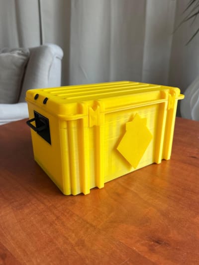 3D Geprinte Opslag Game Loot Chest Gamer Decoratie Cosplay Battle Royale Loot Box | Geel / 20 cm / 7.9 inch