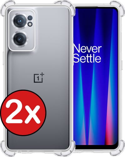 Hoesje - 2 Stuks - Geschikt voor OnePlus Nord CE 2 - Sterk & Shockproof - Back Cover - Siliconen Case - Telefoon Hoes Shock Proof - Telefoonhoes - Transparant