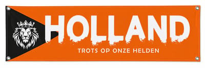 Spandoek 'Onze Helden' 220x70cm - WK versiering - WK voetbal 2026