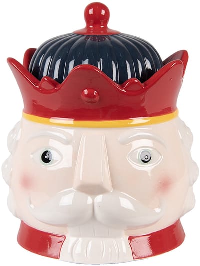 Clayre & Eef Voorraadpot Notenkraker Ø 16x19 cm Rood Keramiek