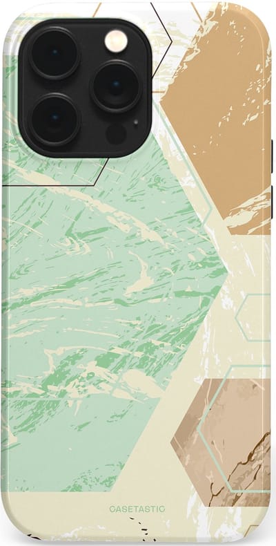 Casetastic hoesje geschikt voor Apple iPhone 14 Pro Max - MagSafe - Dubbellaagse bescherming - Vlaklicht - Fashion Case - Crème Mintgroen Wit Lichtgrijs