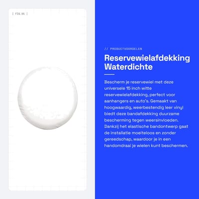 Dailygoods- Reservewielafdekking 15 Inch - Waterdichte Bescherming - Kunstleer - Eenvoudige Installatie - Verstelbare Pasvorm - Duurzaam en Weerbestendig - Bandafdekking