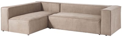 MASSIVMOEBEL24.DE hoekbank beige 92% polyester 175x92x64 cm SOFAS deels gemonteerd