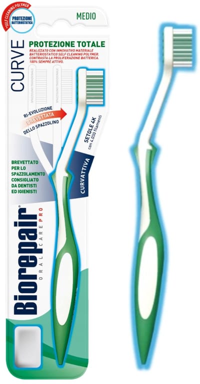 Biorepair Curve – Handtandenborstel – Medium – Volledige Bescherming – 1 stuk