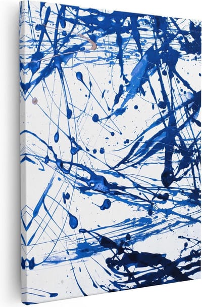 Artaza Canvas Schilderij Abstract - 40x50 cm - Wanddecoratie Woonkamer - Muurdecoratie Verfspetters - Kamer Accessoires