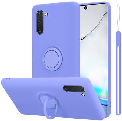 Cadorabo Hoesje geschikt voor Samsung Galaxy NOTE 10 in LIQUID LICHT PAARS - Beschermhoes van flexibel TPU silicone Case Cover met ring