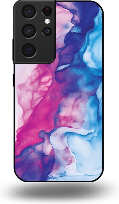 Smartphonica Telefoonhoesje Geschikt voor Samsung Galaxy S21 Ultra met Roze Blauw Marmer Opdruk - TPU Backcover Case Rose Blue Marble Design geschikt voor Samsung Galaxy S21 Ultra