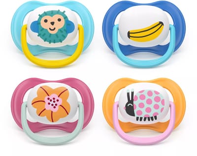 Avent Ultra Air Happy 2 Orthodontische Fopspenen 6-18 Maanden (Modellen : Aap en banaan)