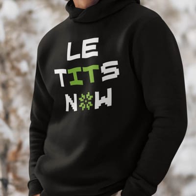 Foute Kerst Hoodie Zwart Le Tits Now XS - Uniseks Pasvorm - Kerstkleding Voor Dames & Heren