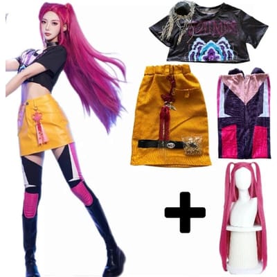 Halloween Mira Cosplay Kostuum Pruik Dames Meisjes Halloween Carnaval Comic-con Feest Rolspel Outfits Child 130 orange