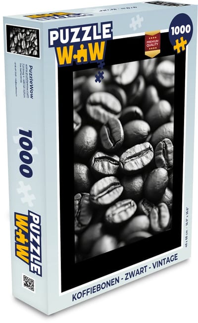 Puzzel Koffiebonen - Zwart - Vintage - Legpuzzel - Puzzel 1000 stukjes volwassenen