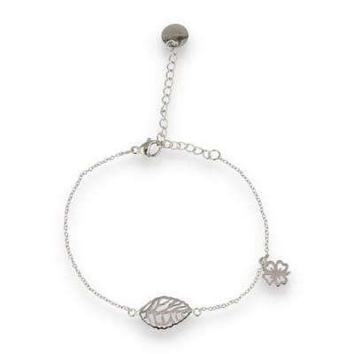 My Bendel - Zilverkleurige Bedelarmband met Klavertje - Stainless Steel Geluksarmband met Klaver Bedel - met Luxe Cadeauverpakking | Sieraden Voor Dames
