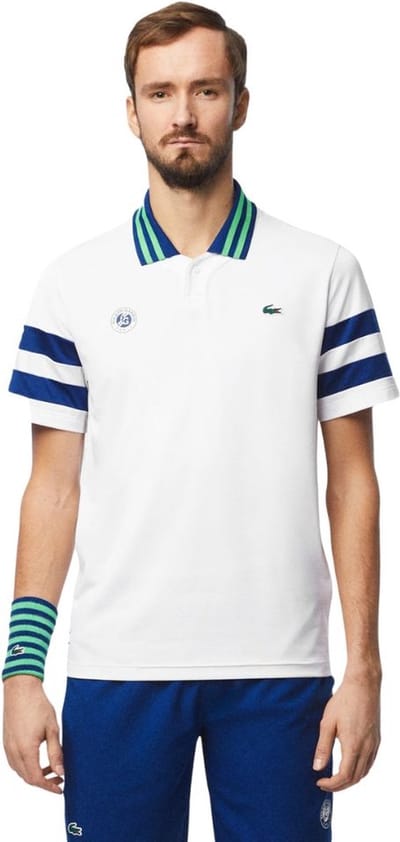 Lacoste polo shirt heren HP Roland Garros Edition DaniiL Medvedev Sport Polo 03 Wit Blauw
