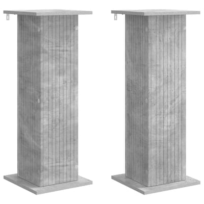 vidaXL - Plantenstand - 2 - st - Betongrijs - 30,5 - x - 30 - x - 80,5 - cm - Bewerkt - hout