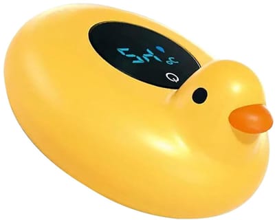 Badthermometer Kinderen - Waterthermometer Badje - Veilig Baden - Afgeronde Hoeken - 12 cm - Geel