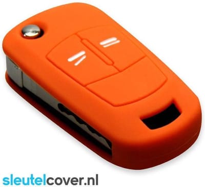 Autosleutel Hoesje geschikt voor Opel - SleutelCover - Silicone Autosleutel Cover - Sleutelhoesje Oranje