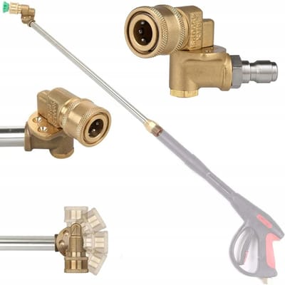 Rosfix Adapter Snelkoppeling Spuitmond 1/4" Draaibaar - Koper - 310 bar/4500 psi - Geschikt voor Lavor, Parkside