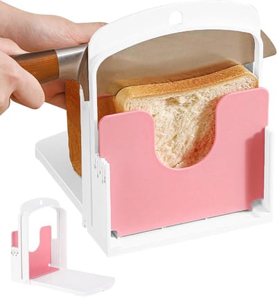 Broodsnijder - Snijhulp - Gelijkmatig snijden - Opvouwbaar ontwerp - 20 cm lengte - Wit