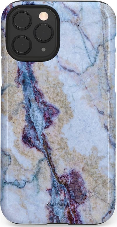 Casetastic hoesje geschikt voor Apple iPhone 11 Pro - Dubbellaagse bescherming - Diepzee Marmer - Fashion Case - Blauw Zand