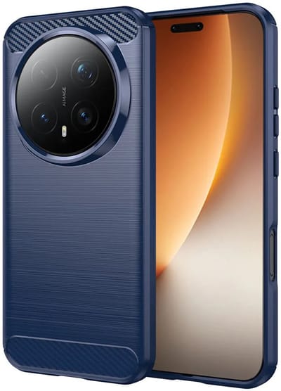 Hoesje geschikt voor HONOR Magic8 Pro - Techsuit Carbon Silicone Back Cover - Blauw